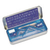 Xcellence Mathematical Instrument Set, Plastic, Clear/Blue