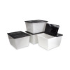 Storage Tote, 16 Gal, 22.7" X 18.25" X 12.86", Clear/Black