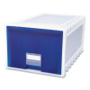 Archive Storage Drawers, Letter/Legal Files, 15.3" X 24.25" X 11.38", Blue/White