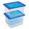 Tote With Comfort Edges, Letter/Legal Files, 13.9" x 18.3" x 10.6", Blue/Clear, 4/Carton
