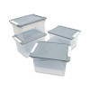 Portable File Tote With Locking Handles, Letter/Legal Files, 18.5" X 14.25" X 10.88", Clear/Silver