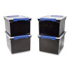 Tote With Locking Handles, Legal/Letter, 13.9" x 18.3 x 10.6", Black/Silver/Blue, 4/Carton