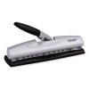 12-Sheet Lighttouch Desktop Two- To Three-Hole Punch, 9/32" Holes, Black/Silver