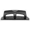 20-Sheet Smarttouch Three-Hole Punch, 9/32" Holes, Black/Gray