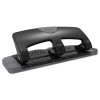 20-Sheet Smarttouch Three-Hole Punch, 9/32" Holes, Black/Gray