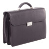 Milestone Briefcase, Fits Devices Up To 15.6", Leather, 5 x 5 x 12, Brown