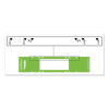 File Pocket Handles, 9.63 x 2, Green/White, 4/Sheet, 12 Sheets/Pack