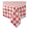 Table Set Rectangular Table Covers, Heavyweight Plastic, 54" X 108", Plaid Red/White, 6/Pack