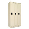 Single-Tier Locker, Three Lockers With Hat Shelves And Coat Rods, 36w x 18d x 72h, Sand