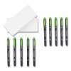 Highlighters, Yellow Green Ink, Bullet/Chisel Tip, Yellow Green Barrel, 10/Box