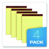 Gold Fibre Writing Pads, Wide/Legal Rule, (50) Canary Yellow 8.5 x 11 Sheets, 4/Pack