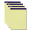 Legal Ruled Pads, Narrow Rule, (50) Canary Yellow 8.5 x 11 Sheets, 4/Pack