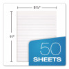 Glue Top Pads, Narrow Rule, (50) White 8.5 x 11 Sheets, Dozen