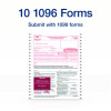2-Part 1096 Continuous Feed Tax Forms, Fiscal Year: 2024, Two-Part Carbonless, 8 x 11, 10 Forms Total