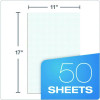 Quadrille Pads, Quadrille Rule (4 Sq/In), 50 White (Standard 15 Lb Bond) 11 x 17 Sheets