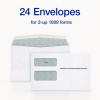 2-Up 1099 And 1098 Gummed Seal Double-Window Security Tint Envelopes, Commercial Flap, 9 x 5.63, White, 24/Pack