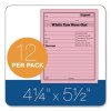 Pink Message Pad, One-Part (No Copies), 4.25 x 5.5, 50 Forms/Pad, 12 Pads/Pack