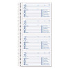 Spiralbound Message Book, Two-Part Carbonless, 5 x 2.75, 4 Forms/Sheet, 200 Forms Total