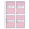 Telephone Message Book With Fax/Mobile Section, Two-Part Carbonless, 3.88 x 5.5, 4 Forms/Sheet, 200 Forms Total