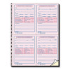 Telephone Message Book With Fax/Mobile Section, Two-Part Carbonless, 3.88 x 5.5, 4 Forms/Sheet, 400 Forms Total