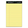Docket Ruled Perforated Pads, Narrow Rule, (50) Canary Yellow 5 x 8 Sheets, 12/Pack