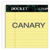 Docket Ruled Perforated Pads, Narrow Rule, (50) Canary Yellow 5 x 8 Sheets, 12/Pack