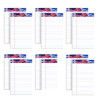 American Pride Writing Pad, Red/White/Blue Headband, Narrow Rule, (50) White 5 x 8 Sheets, 12/Pack