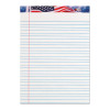 American Pride Writing Pad, Wide/Legal Rule, Red/White/Blue Headband, 50 White 8.5 X 11.75 Sheets, 12/Pack