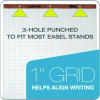 Easel Pads, Quadrille Rule (1 Sq/In), 27 x 34, White, 50 Sheets, 4/Carton