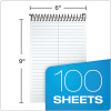 Docket Gold Steno Pads, Frosted White Cover, Gregg Rule, (100) White 6 x 9 Heavyweight 20 Lb Bond Sheets