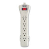 Protect It! Surge Suppressor, 7 Ac Outlets, 7 Ft Cord, 2,160 J, Light Gray