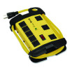 Protect It! Industrial Safety Surge Suppressor, 8 Ac Outlets, 12 Ft Cord, 1,500 J, Yellow/Black