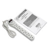 Protect It! Home Computer Surge Suppressor, 6 Ac Outlets, 2 Ft Cord, 180 J, Light Gray