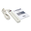 Protect It! Surge Suppressor, 6 Ac Outlets, 6 Ft Cord, 790 J, Light Gray