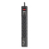 Protect It! Surge Suppressor, 6 Ac Outlets/2 Usb Ports, 8 Ft Cord, 1,080 J, Black