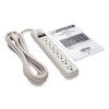 Protect It! Surge Suppressor, 7 Ac Outlets, 12 Ft Cord, 1,080 J, Light Gray