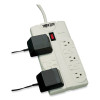 Protect It! Surge Suppressor, 8 Ac Outlets, 25 Ft Cord, 1,440 J, Light Gray