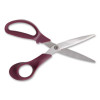Stainless Steel Scissors, 8" Long, 3.58" Cut Length, Straight Purple Handle