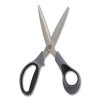 Non-Stick Titanium-Coated Scissors, 8" Long, 3.86" Cut Length, Straight Gray/Black Handle, Gun-Metal Gray Blades