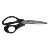 Stainless Steel Scissors, 8" Long, 3.58" Cut Length, Offset Black Handle