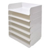 Side-Load Stackable Plastic Document Tray, 1 Section, Letter-Size, 12.63 X 9.72 X 3.01, White, 2/Pack