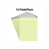 Notepads, Wide/Legal Rule, (50) Canary Yellow 8.5 x 11 Sheets, 12/Pack