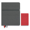 Large Mastery Journal With Pockets, 1-Subject, Narrow Rule, Charcoal/Red Cover, (192) 10 x 8 Sheets