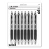 Signo 207 Gel Pen, Retractable, Medium 0.7 Mm, Black Ink, Clear/Black Barrel, 8/Pack