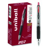 Signo 207 Gel Pen, Retractable, Medium 0.7 Mm, Red Ink, Smoke/Black/Red Barrel, Dozen