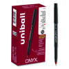 Onyx Rollerball Pen, Stick, Extra-Fine 0.5 Mm, Red Ink, Black/Red Barrel, Dozen
