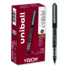 Vision Rollerball Pen, Stick, Micro 0.5 Mm, Black Ink, Gray/Black/Clear Barrel, Dozen