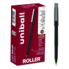 Rollerball Pen, Stick, Extra-Fine 0.5 Mm, Green Ink, Black/Green Barrel, Dozen