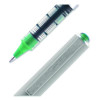 Vision Rollerball Pen, Stick, Fine 0.7 Mm, Green Ink, Silver/Green/Clear Barrel, Dozen