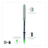 Vision Rollerball Pen, Stick, Fine 0.7 Mm, Green Ink, Silver/Green/Clear Barrel, Dozen
